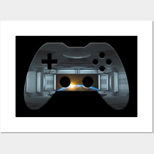 Futuristic Starship - Gaming Gamer Abstract - Gamepad Controller - Video Game Lover - Graphic Background Posters and Art